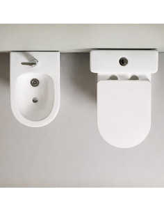 Combo Inodoro Largo Mochila y Bidet Triple Agujero Orion 2